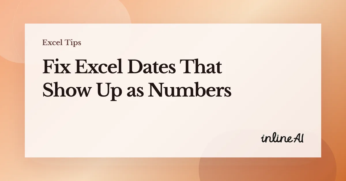 Excel Date Format Not Changing? Fix Serial Numbers, Text Dates, and DATEDIF
