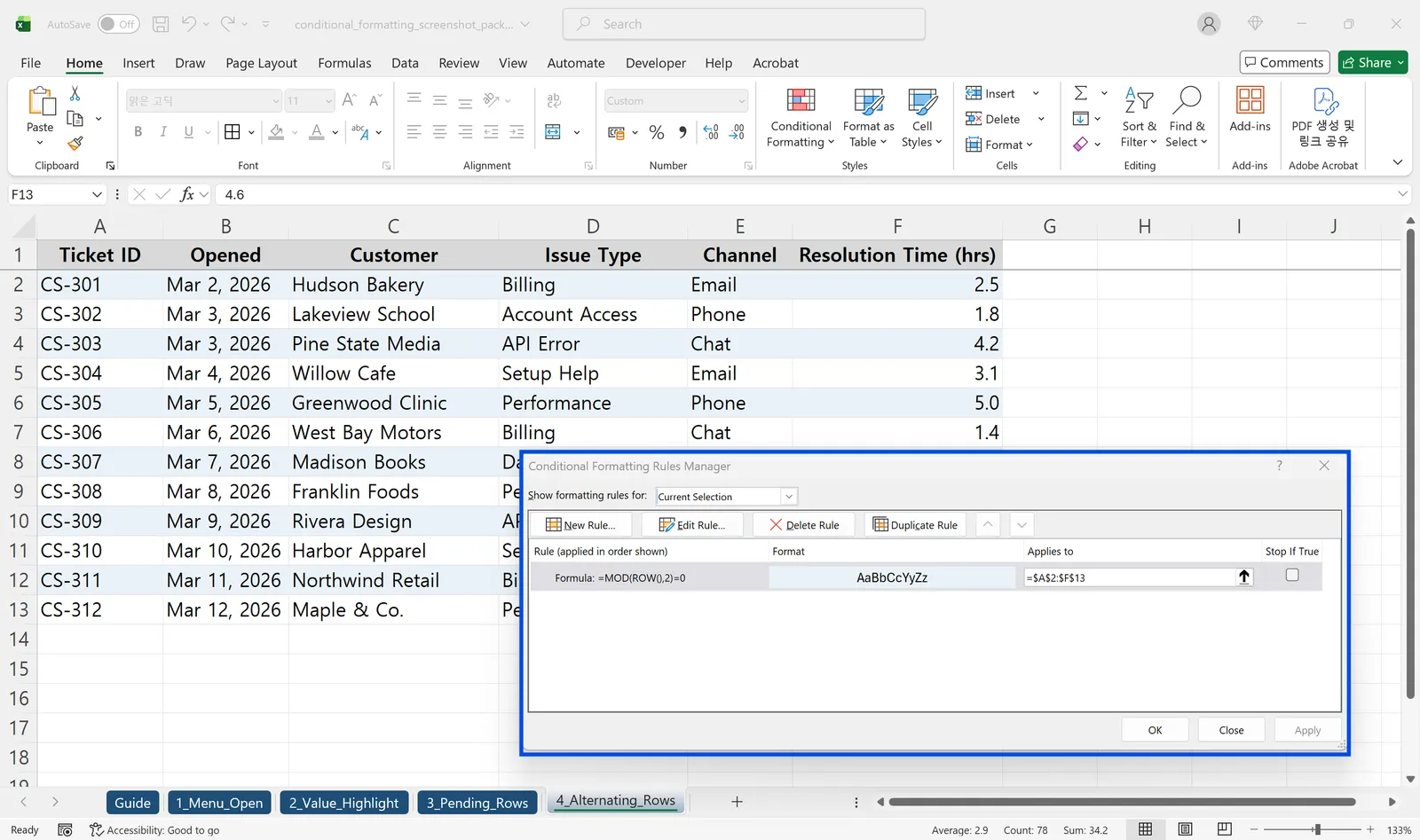conditional formatting excel ko 04