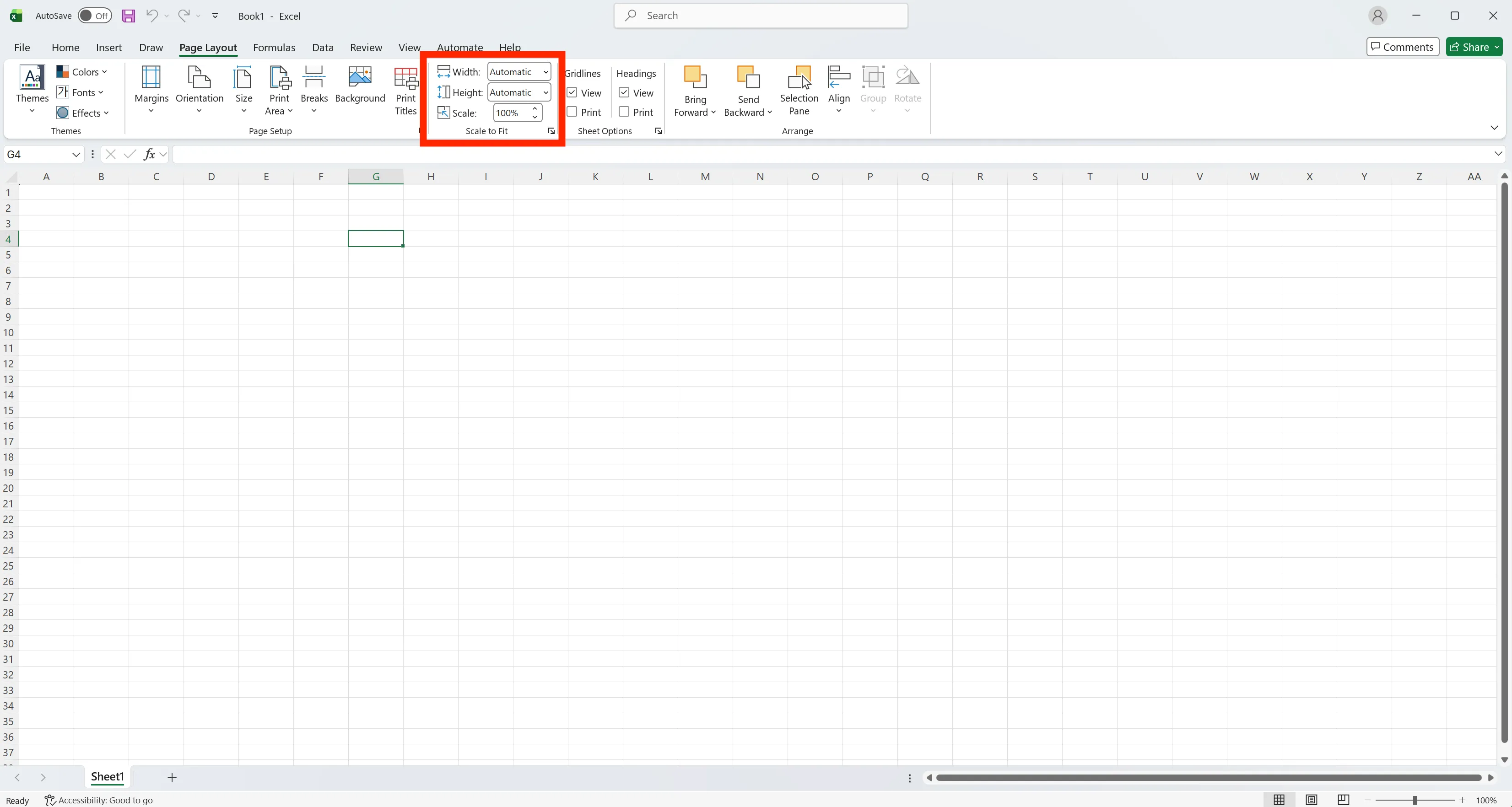 엑셀 너비 1페이지 배율 조정 화면