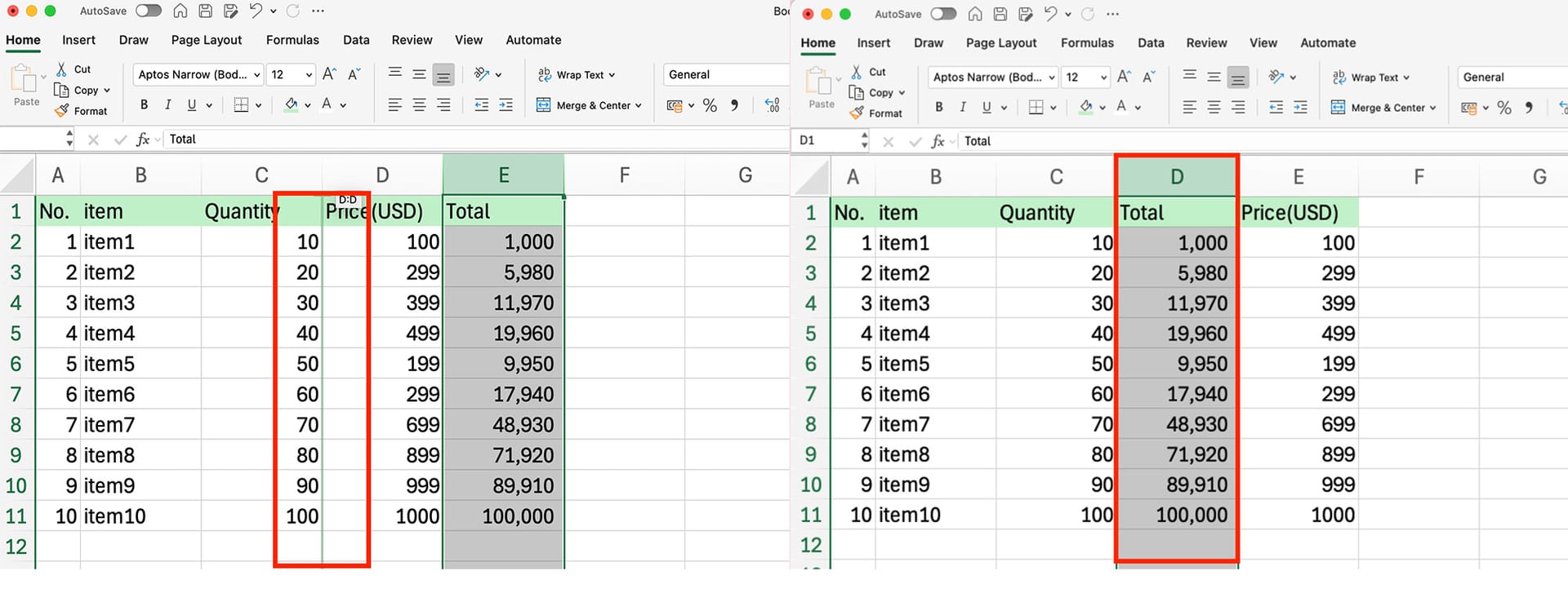 move-columns-excel step illustration