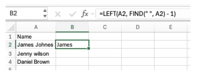 separate-names-excel step illustration