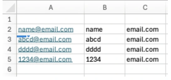 Email username and domain split into separate columns